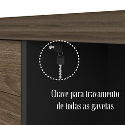 Kit 2 Peças com Mesa Diretor em L e Armário Multiuso Baixo 3 Gavetas 2 Portas - 11