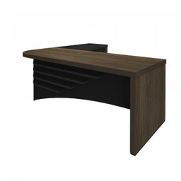 Conjunto 2 Peças com Mesa Diretor em L e Armário Multiuso Baixo 3 Gavetas 2 Portas Preto Charuto - 9 Conjunto 2 Peças com Mesa Diretor em L e Armário Multiuso Baixo 3 Gavetas 2 Portas Preto Charuto - 9