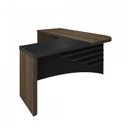 Ver imagem 7 de Conjunto 2 Peças com Mesa Diretor em L e Armário Multiuso Baixo 3 Gavetas 2 Portas Preto Charuto Marrom Artany