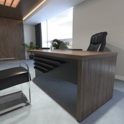Conjunto 2 Peças com Mesa Diretor em L e Armário Multiuso Baixo 3 Gavetas 2 Portas Preto Charuto - 6 Conjunto 2 Peças com Mesa Diretor em L e Armário Multiuso Baixo 3 Gavetas 2 Portas Preto Charuto - 6