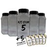 Pote Mantimentos Kit 5 Potes+5 Etiquetas Adesivas Cf800 - 1