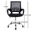 Ver imagem 7 de Kit Cadeiras de Escritório 1 Secretária Office + 2 Fixa - Preto