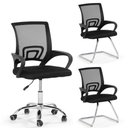Ver imagem 1 de Kit Cadeiras de Escritório 1 Secretária Office + 2 Fixa - Preto