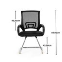 Ver mais imagens de Kit Cadeiras de Escritório 1 Secretária Office + 2 Fixa - Preto