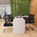 Ver imagem 2 de Kit Cadeiras de Escritório 1 Secretária Office + 2 Fixa - Preto