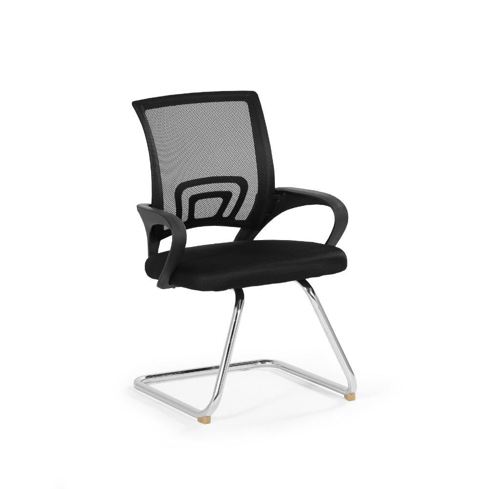 Kit Cadeiras de Escritório 1 Secretária Office + 2 Fixa - Preto - 5