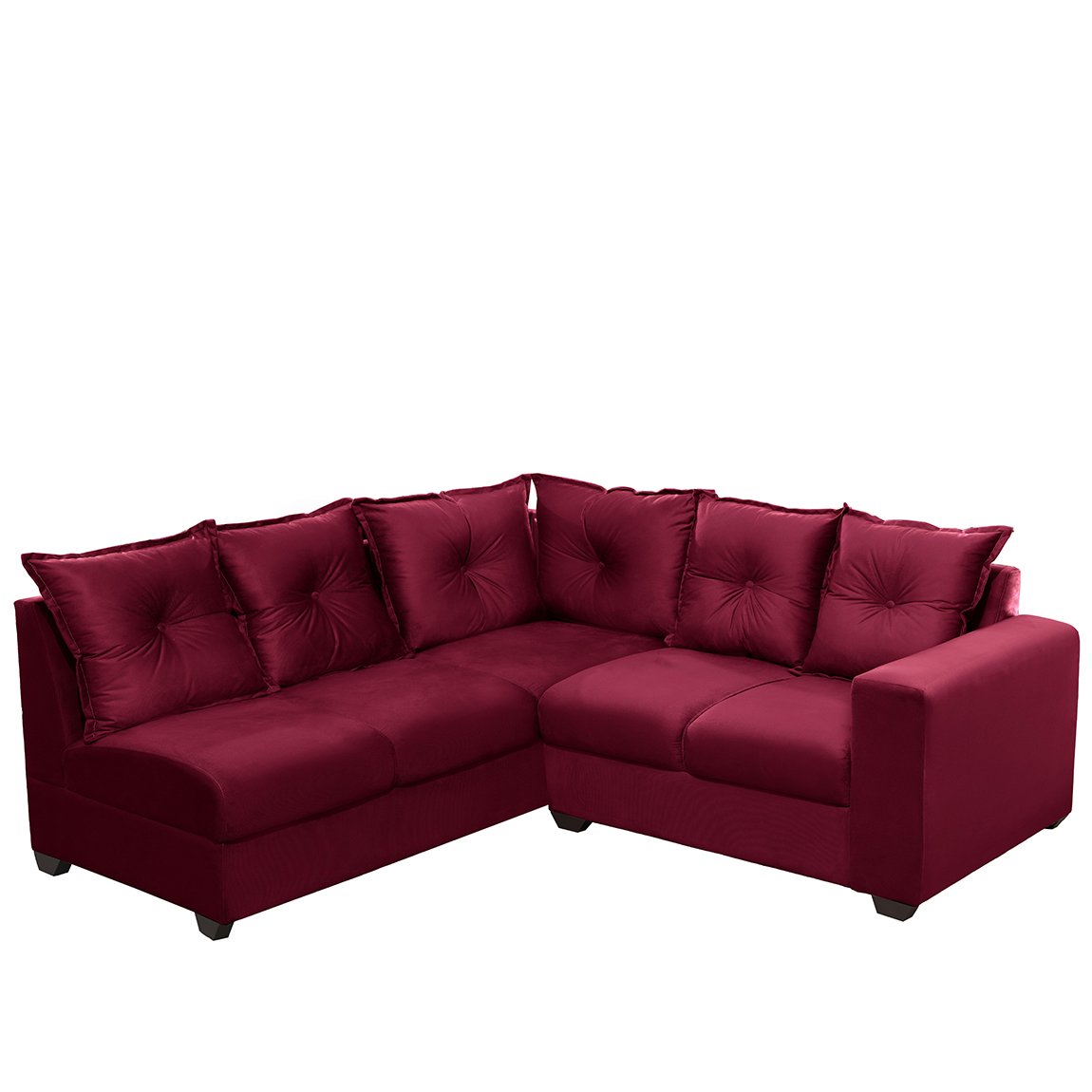 Sofá de Canto Califórnia Espuma Densidade D28, 1,66x1,83 Metros, 4 Lugares, com Molas Espirais