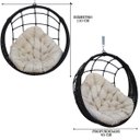 Ver imagem 3 de Balanço Ninho Suspenso Corda Náutica Preta Almofada Impermeável Branco + Mola e Mosquetão