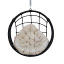 Ver imagem 5 de Balanço Ninho Suspenso Corda Náutica Preta Almofada Impermeável Branco + Mola e Mosquetão