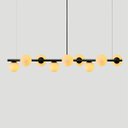 Ver imagem 3 de Lustre Pendente Figo Preto 1,5m - 9 Globos Esfera de Vidro Branco