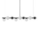 Ver imagem 1 de Lustre Pendente Figo Preto 1,5m - 9 Globos Esfera de Vidro Branco