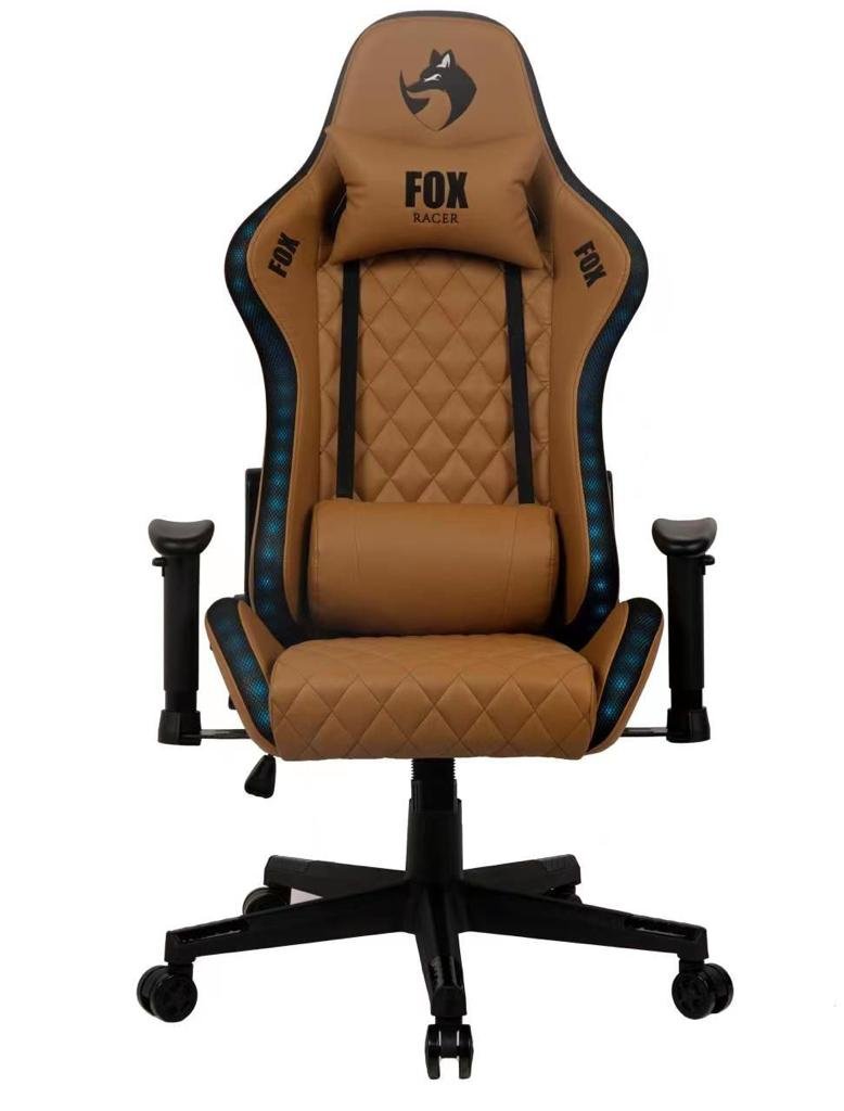 Cadeira Gamer Fox com Iluminação Rgb Apoio Ajustável Marrom - 3
