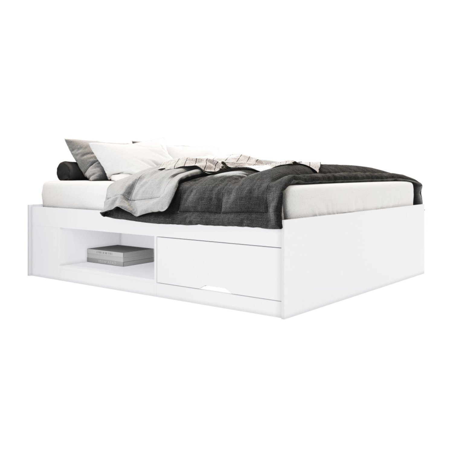 Cama Casal MDF/MDP com 2 Gavetas Kiara - 2