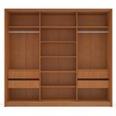 Ver imagem 3 de Guarda Roupa Roupeiro 3 Portas de Correr 4 Gavetas Porto Freijó Verde Politorno Móveis