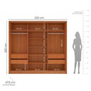 Ver imagem 2 de Guarda Roupa Roupeiro 3 Portas de Correr 4 Gavetas Porto Freijó Verde Politorno Móveis