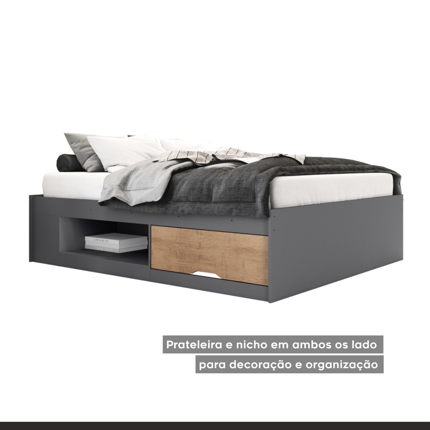 Cama Casal 2 Gaveta Hanna - 4