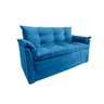 Sofá Small 3 Lugares Conforto 160cm Suede Azul Herrero Decor - 2