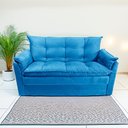 Ver imagem 3 de Sofá Small 3 Lugares Conforto 160cm Suede Azul Herrero Decor