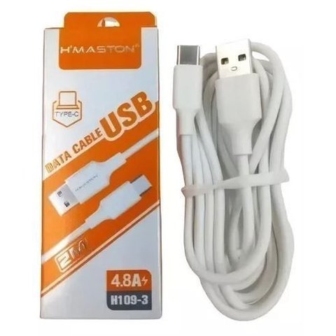 Cabo para Celular Smartphone USB Tipo C Tam. 02 Metro Turbo 4.8A - Dados Ultra Performance Rápido - 