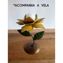 Ver imagem 1 de Suporte para Velas Castiçais Decorativo Rustico Artesanal Colonial - Amarelo