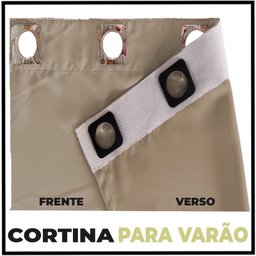 cortina pé direito para varão Veneza 5,50 x 5,00 voal bege - 6