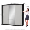 Ver imagem 5 de Guarda Roupa Casal 4 Espelhos 3 Portas de Correr 4 Gavetas Max Plus Espresso Móveis