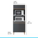 Ver imagem 3 de Armário Cozinha para Forno e Microondas Sabrina 80 Cm MDP Preto Texturizado 0453 - MENU