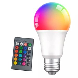 Lampada Led Colorida 16 Cores RGB 9W Multicolorida Controle Ajustavel Tom Iluminaçao Personalizada C