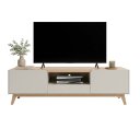 Ver imagem 3 de Rack Bancada TV 2 Portas Arredondadas 180cm Nicho e Pés de Madeira R1496 Bege Arenas Carvalho Tropic