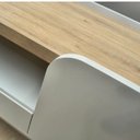 Ver imagem 5 de Rack Bancada TV 2 Portas Arredondadas 180cm Nicho e Pés de Madeira R1496 Bege Arenas Carvalho Tropic