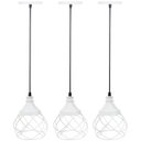 Ver imagem 1 de 3 Pendentes Aramado Esfera Balonê Branco Lustre Luminária Teto Regulável Sala Cozinha Industrial Agp