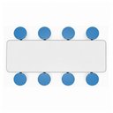 Ver imagem 5 de Mesa para Refeitório Escamoteável 08 Lugares MDP Branco de 25 mm - Assento Azul - 50801