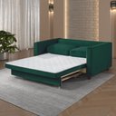 Ver imagem 3 de Sofá Cama Marcelle 2 Lugares 150 Casal Veludo Paris Pés de Madeira - Talento Móveis