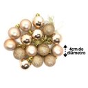 Ver imagem 6 de Kit 30 Bolas Natal Mista Glitter, Fosca, Lisa Champagne Mini 4cm - Master Christmas