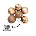 Ver imagem 5 de Kit 30 Bolas Natal Mista Glitter, Fosca, Lisa Champagne Mini 4cm - Master Christmas