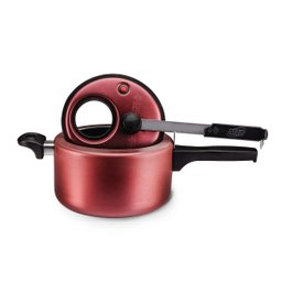 Panela de Pressão Antiaderente com Visor de Vidro 3 Litros Cereja Mta - 3