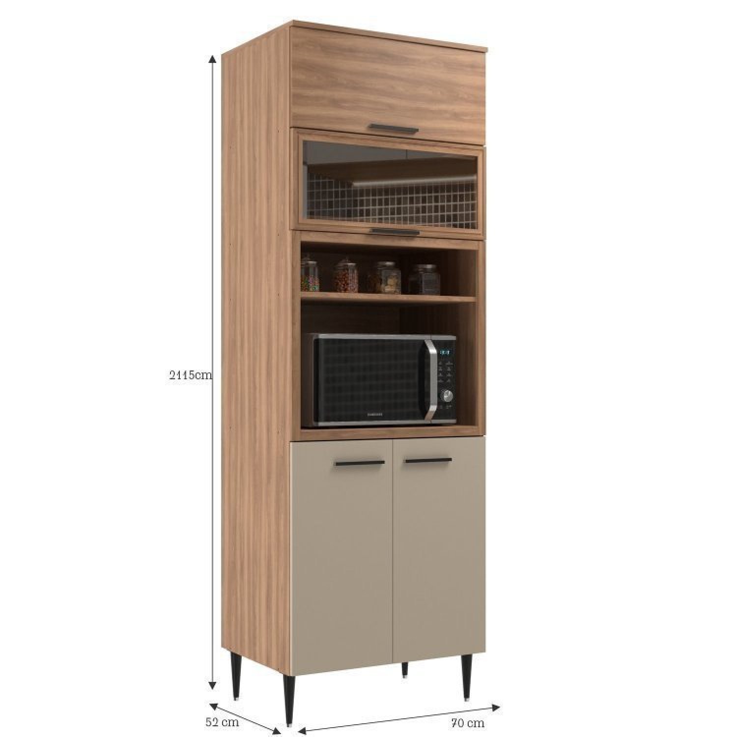 Cozinha Modulada 5 Peças 11 Portas 2 Gavetas Flora Moveis Sul - 5