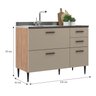 Cozinha Modulada 5 Peças 11 Portas 2 Gavetas Flora Moveis Sul - 16