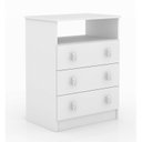 Ver imagem 4 de Conjunto Infantil Guarda Roupa com Nichos Cômoda e Cama Montessoriana Branco