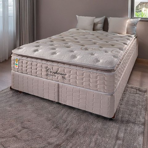 Cama Box King Confiance Molas Ensacadas Individualmente e Pillow Top 193x75cm
