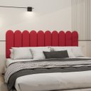 Ver imagem 2 de Cabeceira Nuvem Estofada King Size 10 Placas em Suede 45cm:vermelho