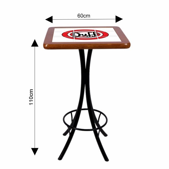 Conjunto Mesa Quadrada Bistrô Azulejo Duff - Imbuia - 3