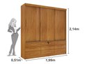 Ver imagem 4 de Guarda Roupa Casal Chicago 3 Portas 9 Gavetas S/Espelho Tcil Cinamomo