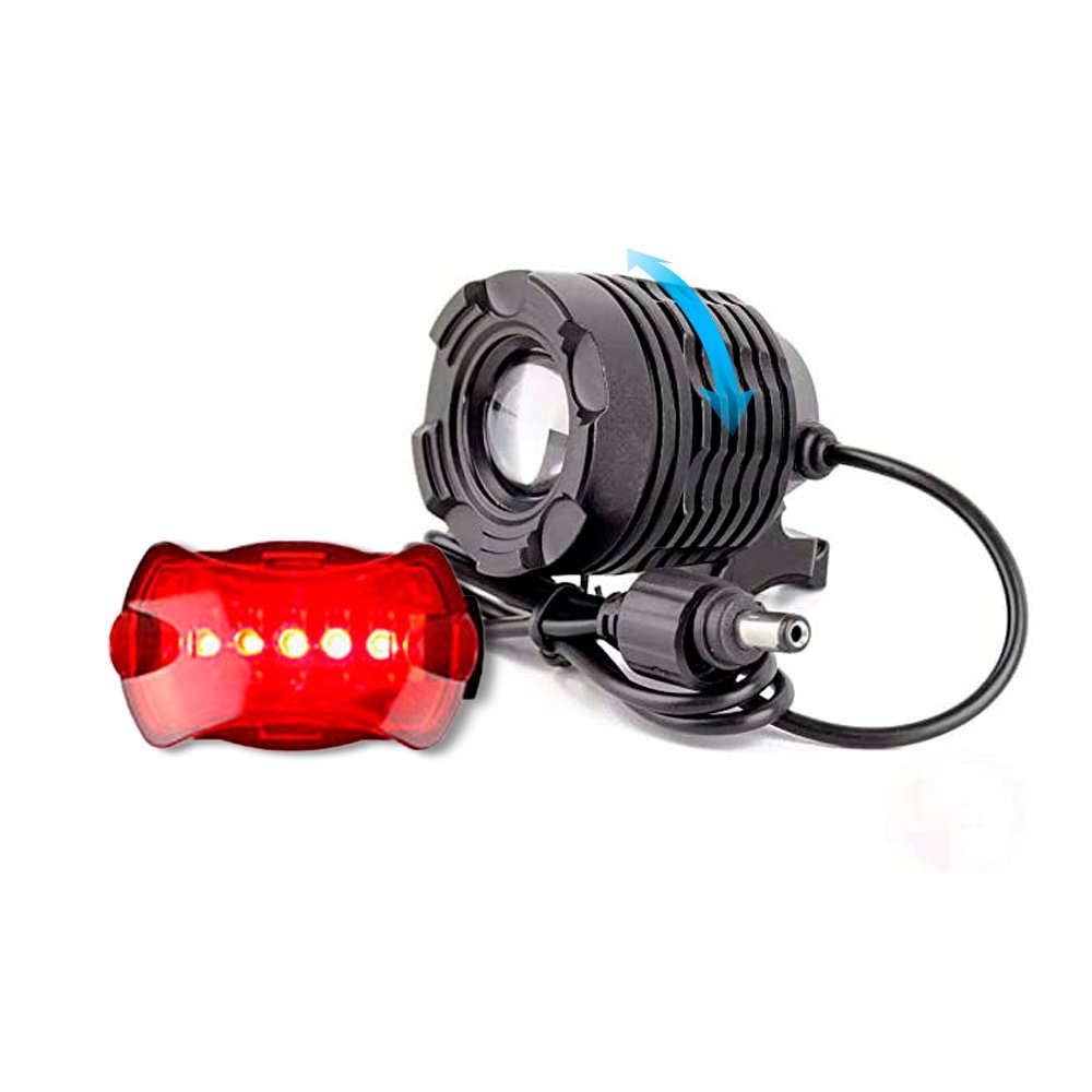 Farol de Bicicleta Led T6 - com Bateria Externa 6 Celulas e Zoom - 5