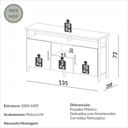 Ver imagem 6 de Balcão Buffet/aparador 2 Portas 1 Gaveta 100% Mdf 135cm Industrial F44 Pradel Móveis