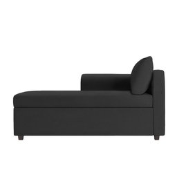 Recamier Divã Londres 140cm Suede Preto - Inova Decor - 1