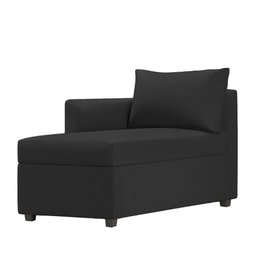 Recamier Divã Londres 140cm Suede Preto - Inova Decor - 2