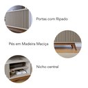 Ver imagem 6 de Rack para TV até 75 Polegadas com Ripado Pés Madeira Maciça Fortaleza