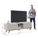 Ver imagem 4 de Rack Ripado para TV até 75 Polegadas 220cm Pés em Madeira Maciça Maciça Fortaleza Branco