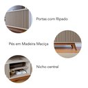 Ver imagem 6 de Rack Ripado para TV até 75 Polegadas 220cm Pés em Madeira Maciça Maciça Fortaleza Branco